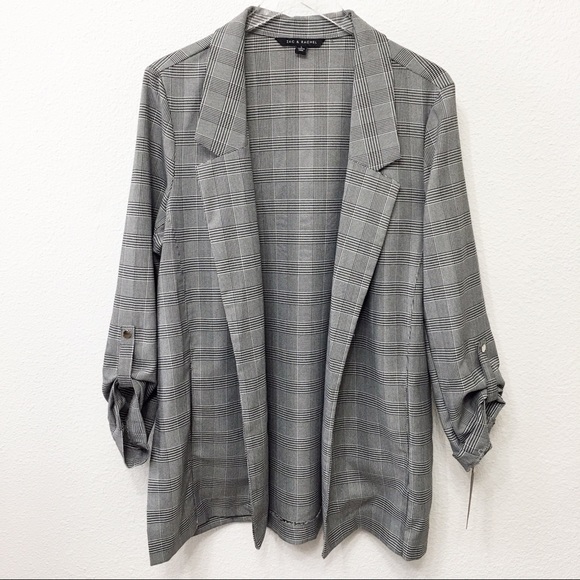 Zac & Rachel Jackets & Blazers - Zac & Rachel Houndstooth Open Front Blazer